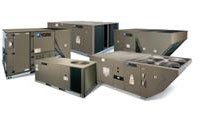 Group of rooftop commercial package units